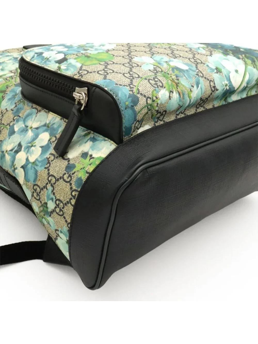 Gucci GG Blue Mus Supreme Backpack Flower Floral Pattern Leather Multicolor